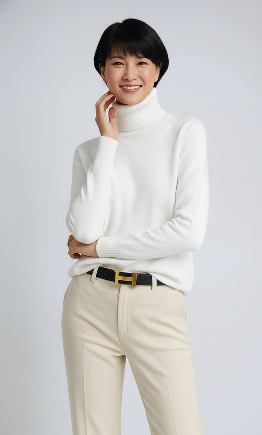 Warme KnitCol Damestrui met Hoge Hals – Zachte Gebreide Wintertrui