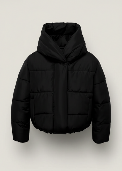 Korte Gewatteerde Damesjas met Oversized Capuchon en Comfort