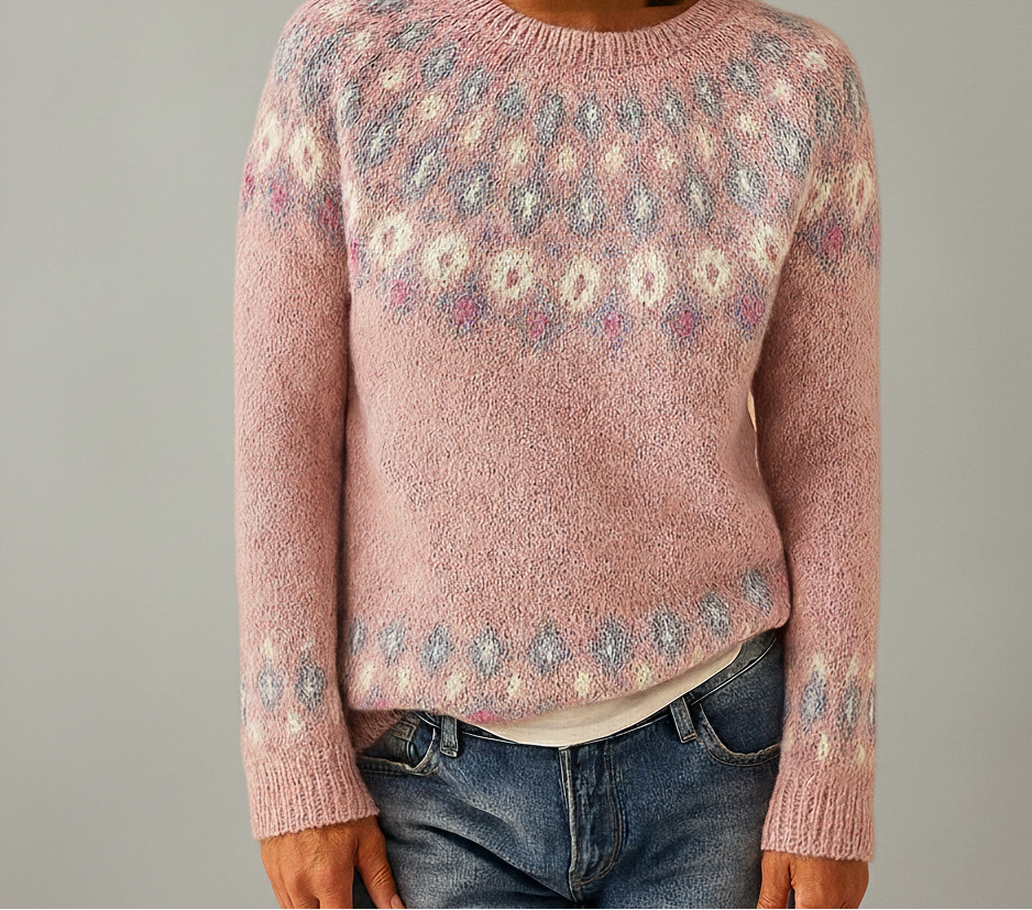 Winterprint Trui Nova – Warme damestrui met zachte wolmix en print