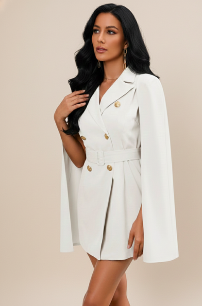 Goudaccent Cape Blazerjurk Dames – Elegante Statement Jurk