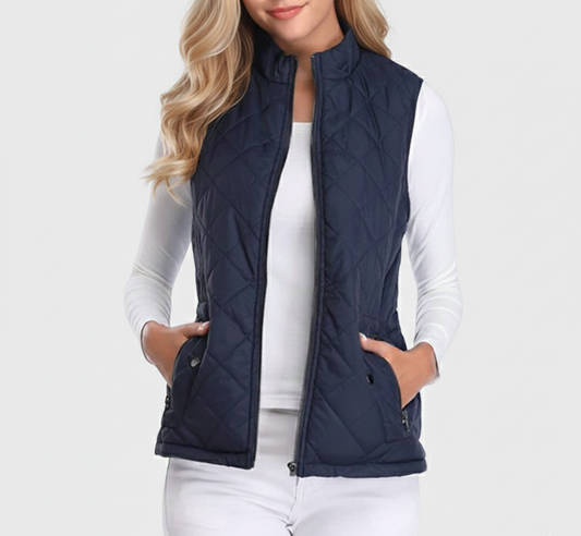 Nova Dames Gewatteerde Bodywarmer met Opstaande Kraag