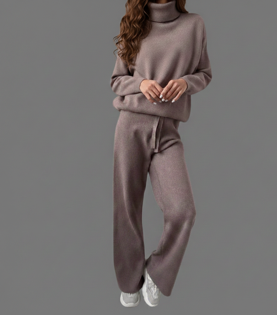 Zijderust Luxe Dames Loungewear Set van Katoen met Trui en Broek