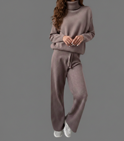 Zijderust Luxe Dames Loungewear Set van Katoen met Trui en Broek