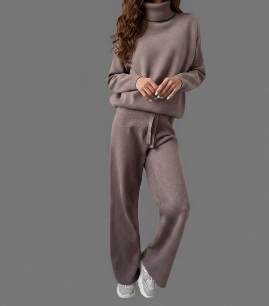 Zijderust Luxe Dames Loungewear Set van Katoen met Trui en Broek