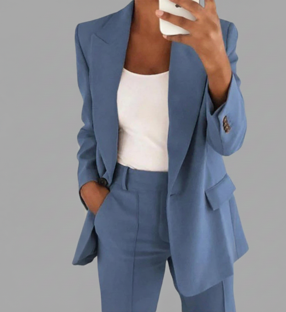 Valencia Dames Blazer en Pantalon Set voor Zakelijke Looks