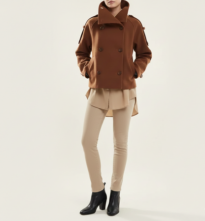 Korte dames winterjas WinterKraag Chic met moderne statementkraag