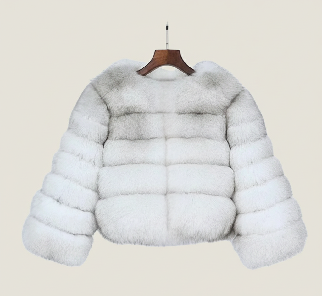 Luxe Cropped Winterjas Dames met Glamoureus Imitatiebont