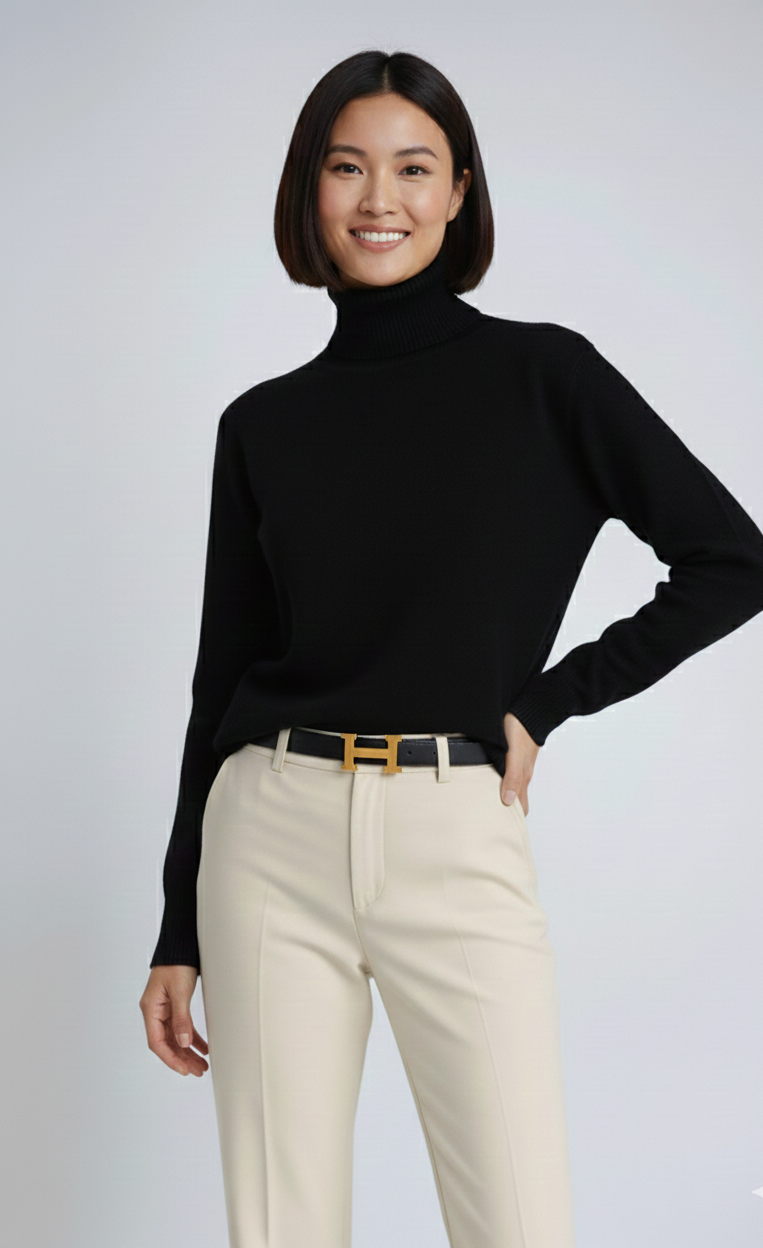 Warme KnitCol Damestrui met Hoge Hals – Zachte Gebreide Wintertrui