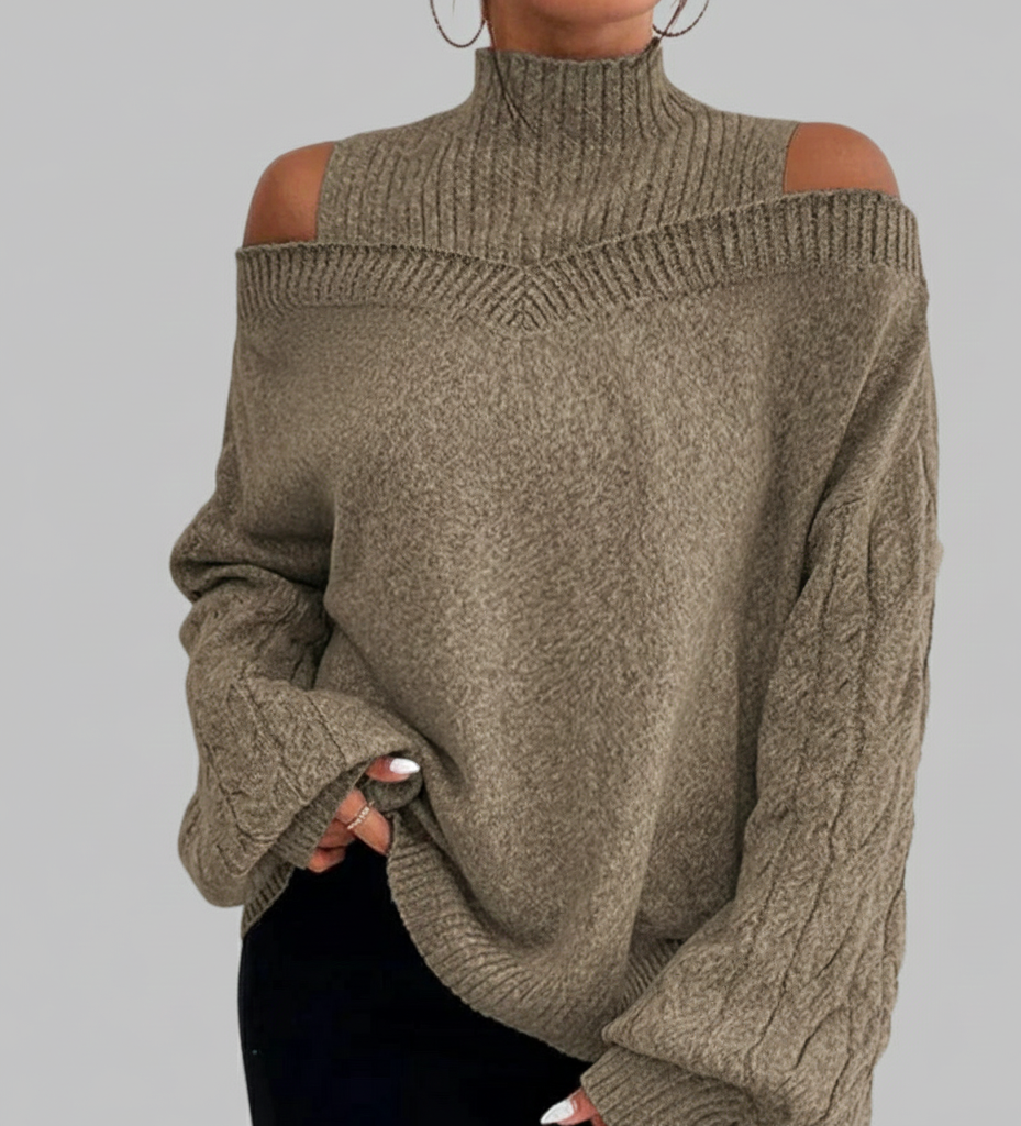 Noa Elegante Damestrui – Comfortabele Off-Shoulder Trui voor Herfst
