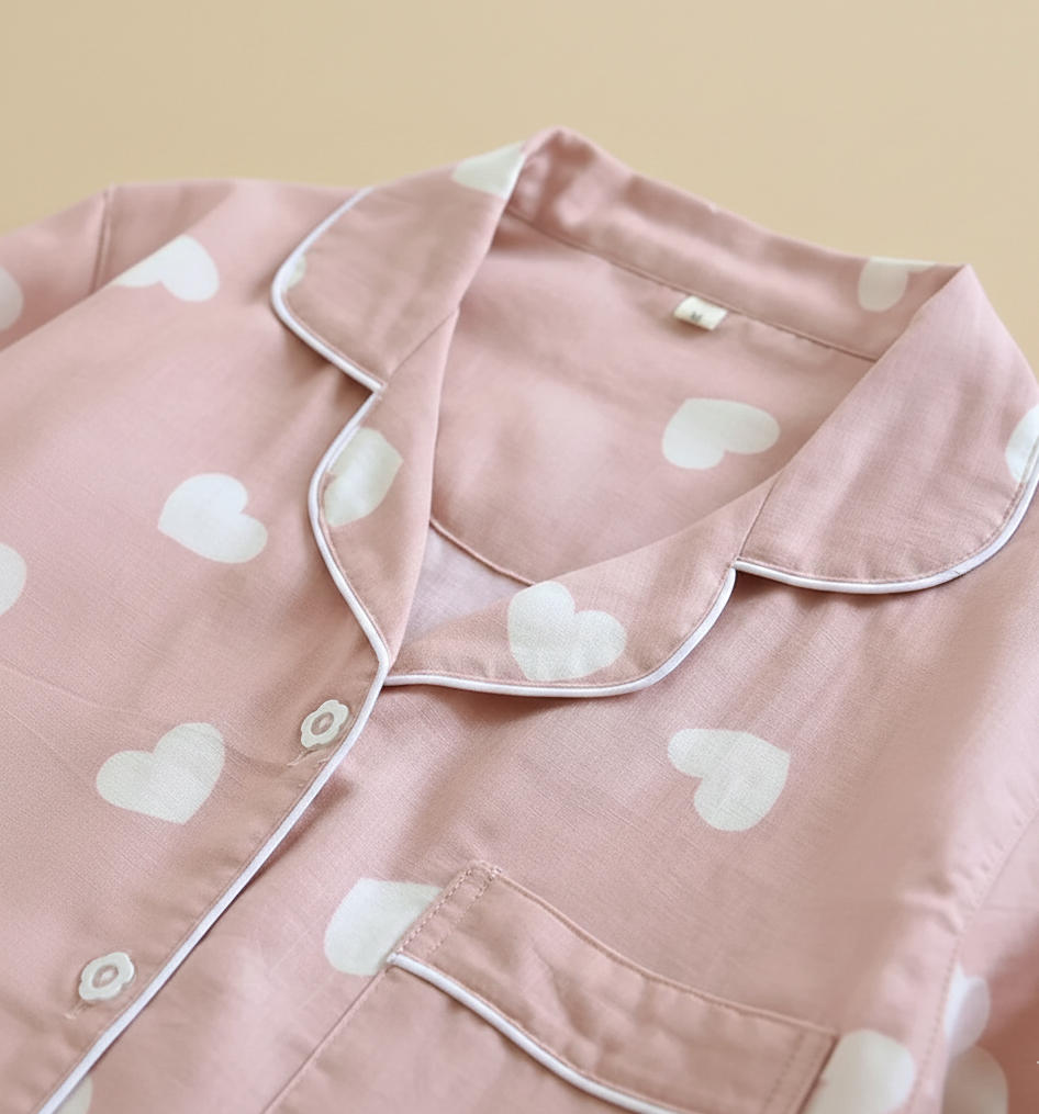 Hartjes Dames Pyjama Set – Zachte Twee-delige Loungewear