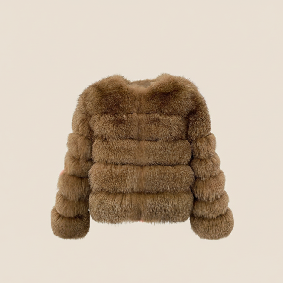 Luxe Cropped Winterjas Dames met Glamoureus Imitatiebont