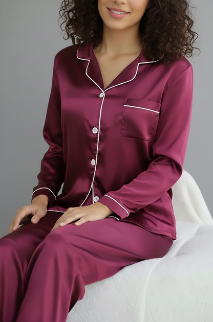 Tove™ Luxe Satijnen Damespyjama Set – Elegant & Comfortabel