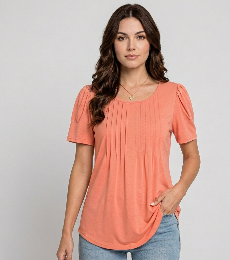 Nova Casual Dames T-Shirt met Losse Pasvorm en Ronde Hals