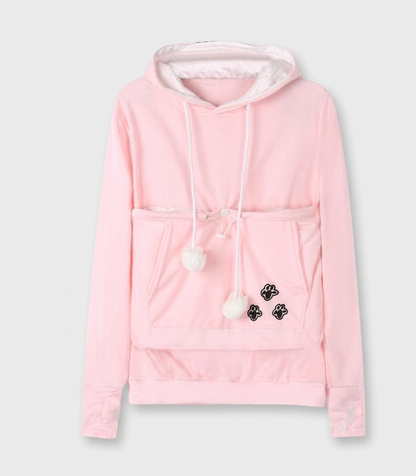 Snugora hoodie met draagbuidel voor huisdieren fleece trui