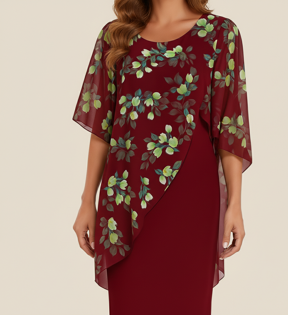 Floretta Elegante Dames Jurk met Kleurige Bloemenprint