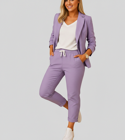 Dames Blazer- en Pantalonset Elinara – Elegant Getailleerd Pak