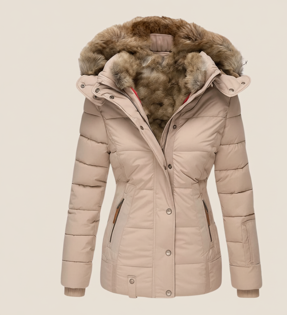 Warme Dames Winterjas NoorLuxe – Elegante jas met zachte bontvoering