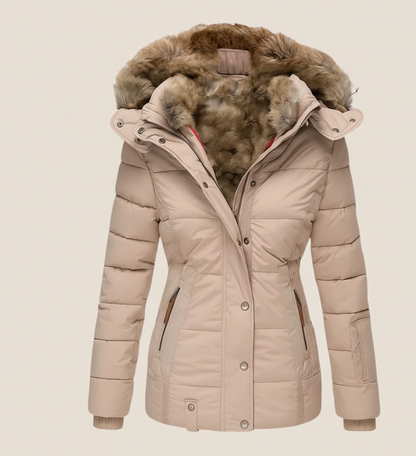 Warme Dames Winterjas NoorLuxe – Elegante jas met zachte bontvoering