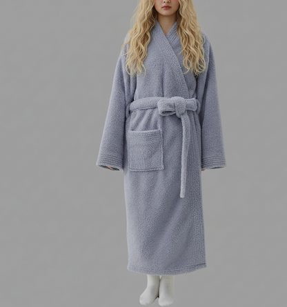 CozyKim Dames Badjas van Dikke Fleece – Warm en Luxe Comfort