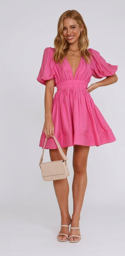 Dames Mini Jurk met Luchtige Pasvorm en Zomerse Stijl