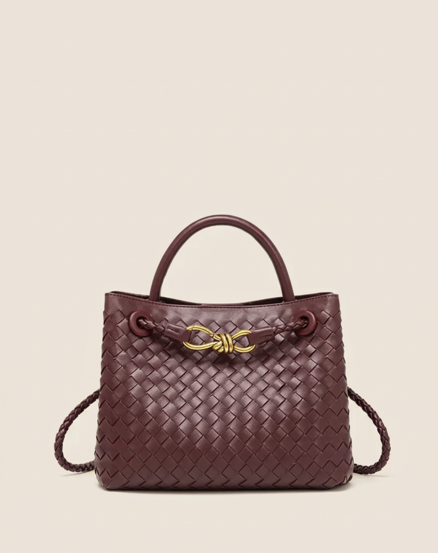 Vlechtique Luxe Handtas Dames – Handgevlochten Schoudertas