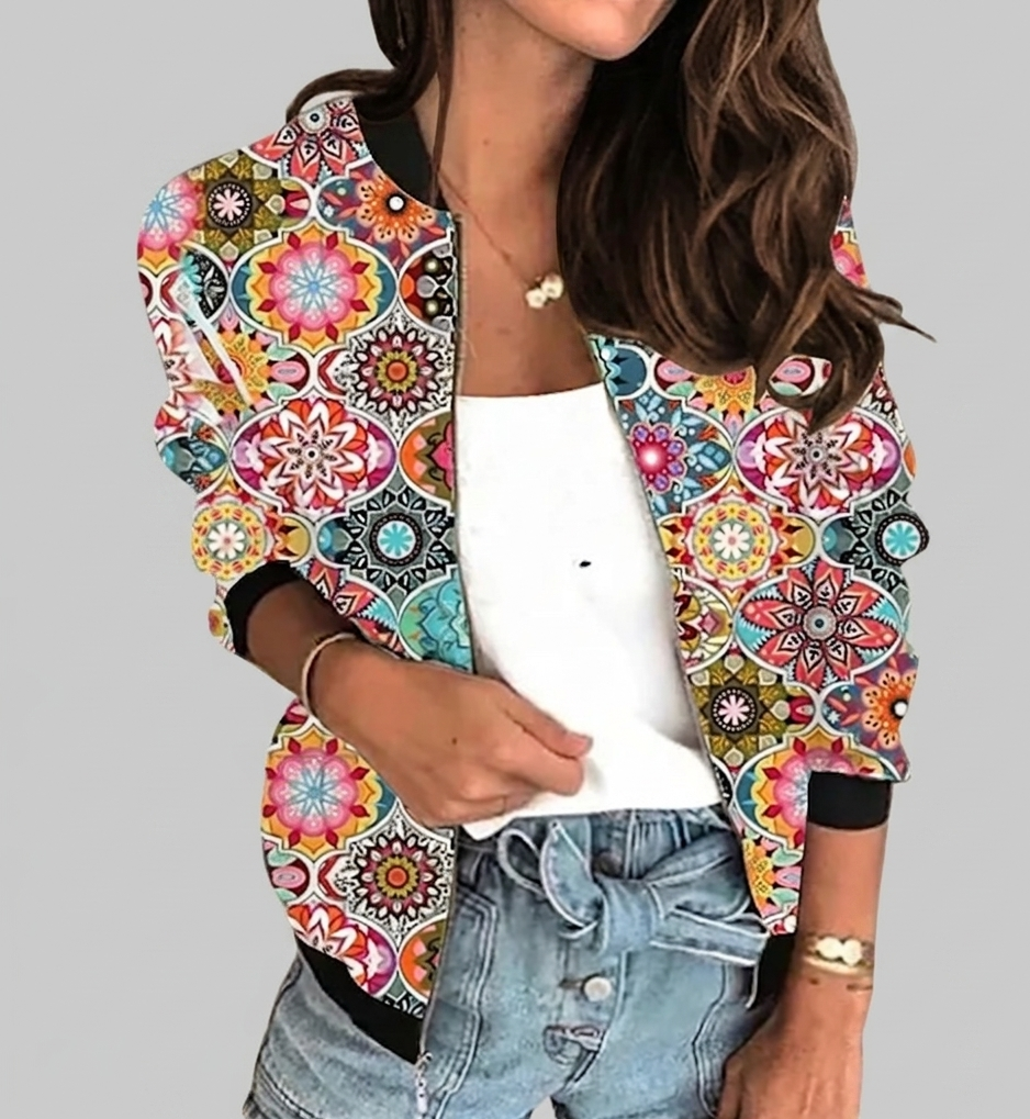 PrintLuxe Dames Jas met Uniek Design en Comfortabele Pasvorm