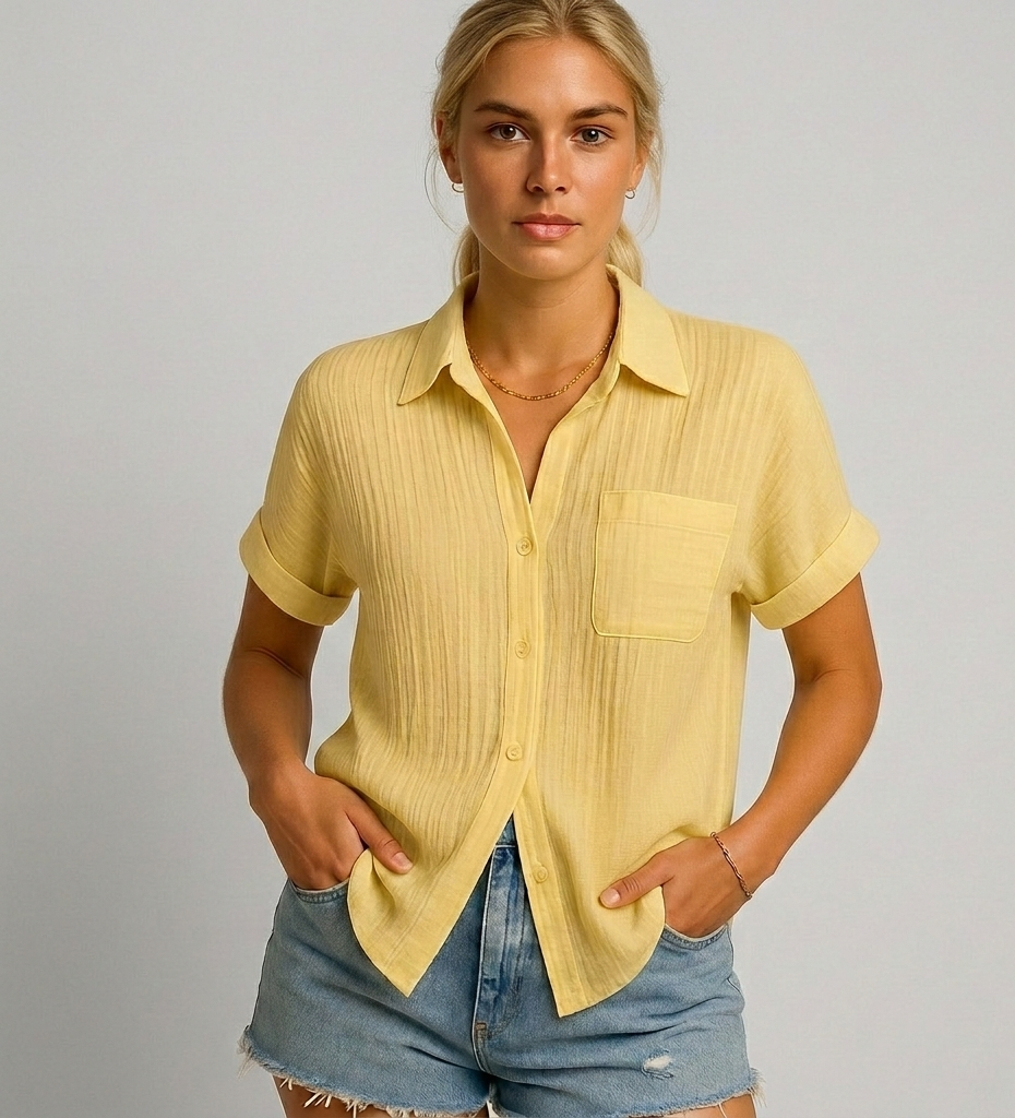 Marivelle Casual Dames Polo met Korte Mouwen en Borstzak