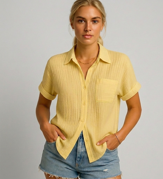 Marivelle Casual Dames Polo met Korte Mouwen en Borstzak