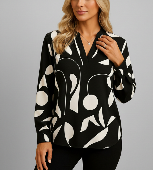 Elegante Damesblouse Veerena – Luxe Print en Comfortabele Pasvorm