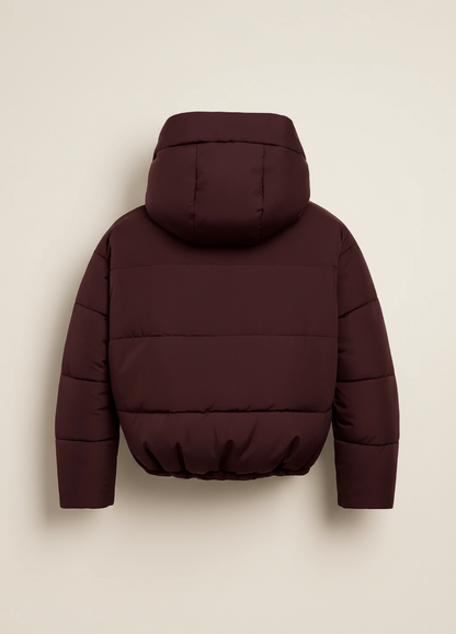 Korte Gewatteerde Damesjas met Oversized Capuchon en Comfort