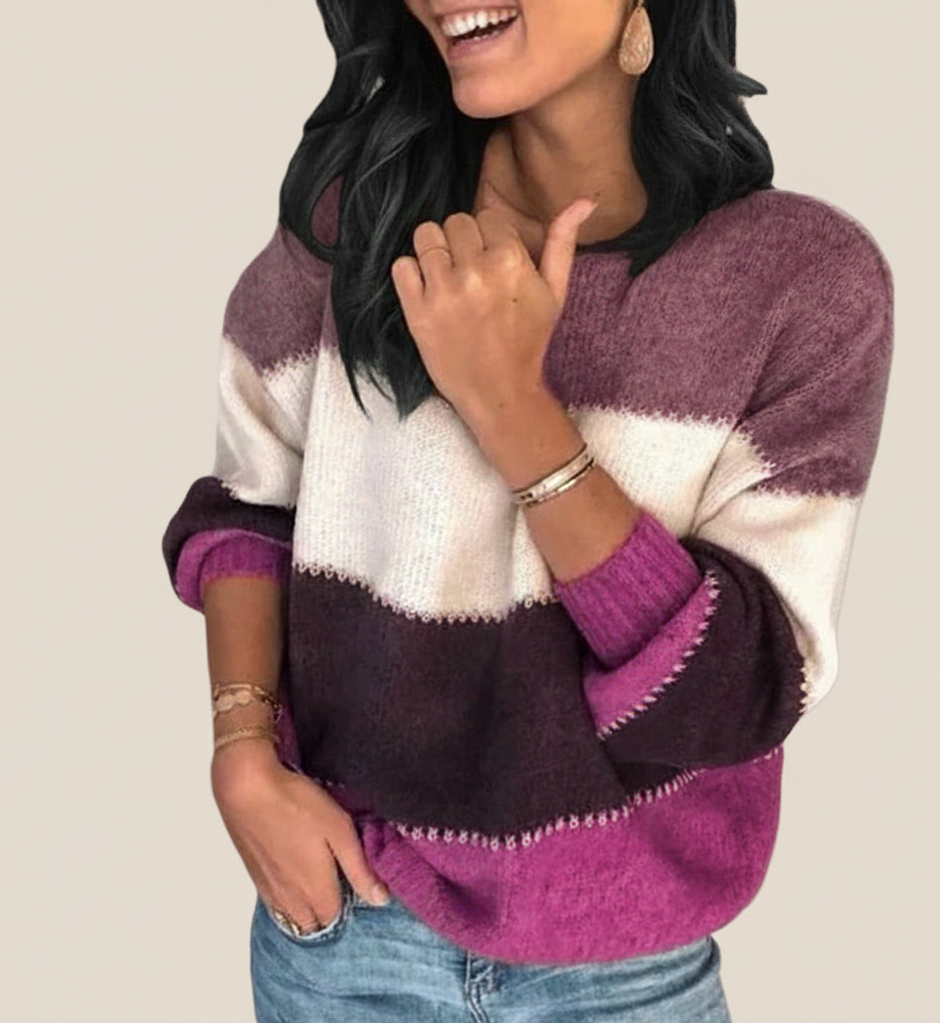 Zachtvallende Gebreide Damestrui met Relaxte Pasvorm voor Herfst