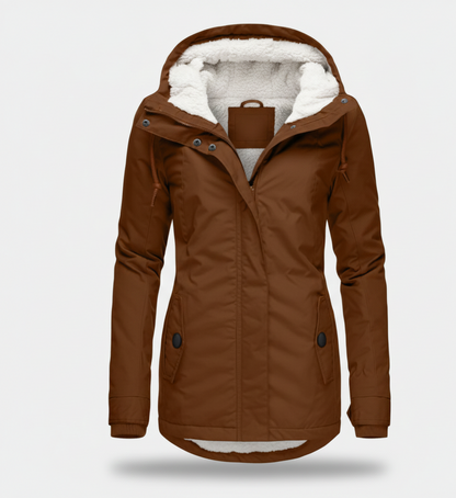 Nordica Dames Winterjas – Warme Fleecevoering en Capuchon