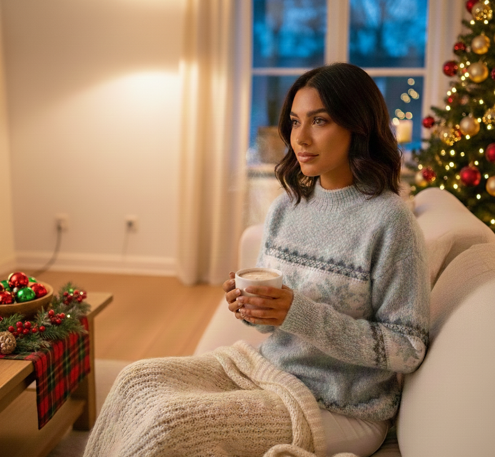 Dames Wintertrui met Scandinavisch Sneeuwvlokpatroon en Relaxed Fit