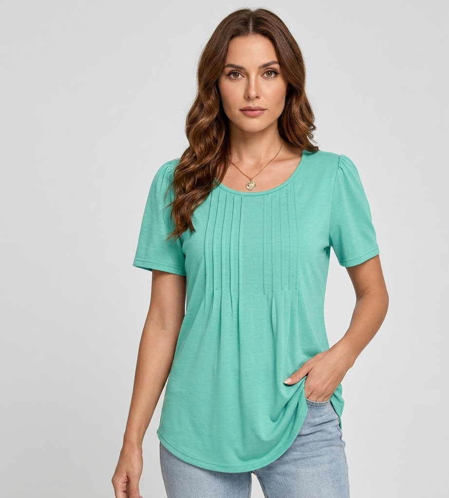 Nova Casual Dames T-Shirt met Losse Pasvorm en Ronde Hals