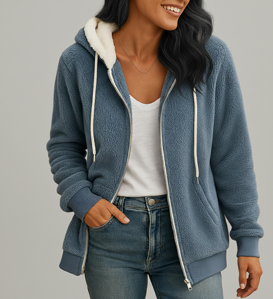 Veurig Lange Fleece Damesvest met Capuchon voor Extra Warmte