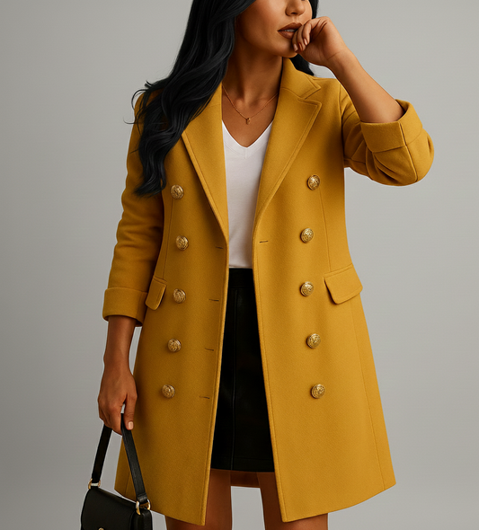 Lange Dames Trenchcoat Liora met Ceintuur en Dubbele Knopenrij