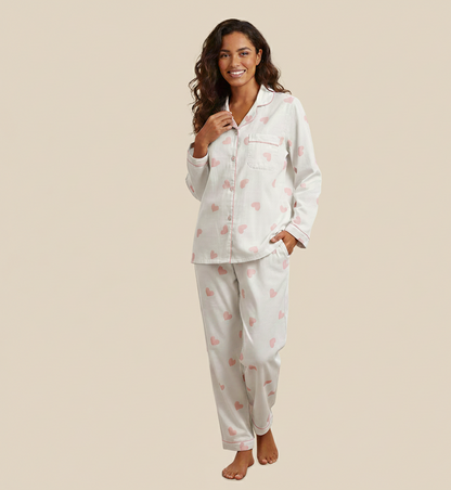 Hartjes Dames Pyjama Set – Zachte Twee-delige Loungewear