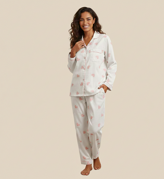 Hartjes Dames Pyjama Set – Zachte Twee-delige Loungewear