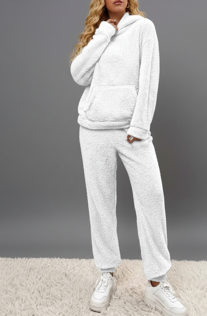 Zachte Teddy Huispak Dames – Warme Hoodie & Comfortbroek Set