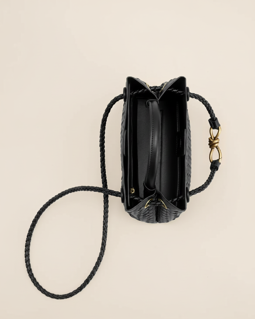 Vlechtique Luxe Handtas Dames – Handgevlochten Schoudertas