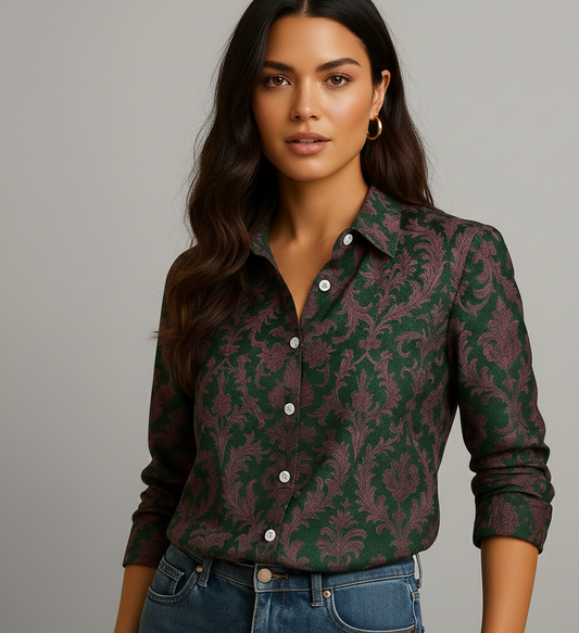 Dames Blouse Celestine – Flatterend Patroon en Comfortabele Pasvorm