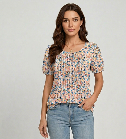 Nova Casual Dames T-Shirt met Losse Pasvorm en Ronde Hals