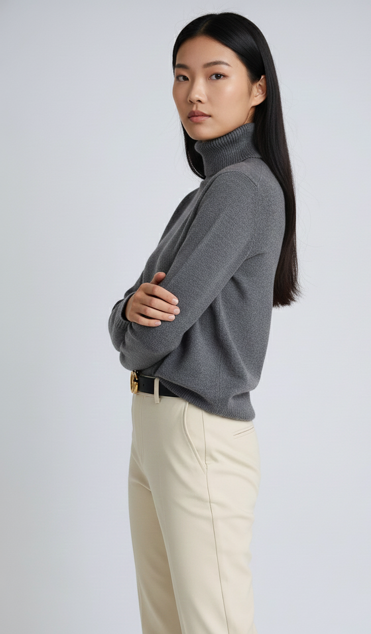 KnitHals Luxe Dames Coltrui met Hoge Hals en Zacht Breisel