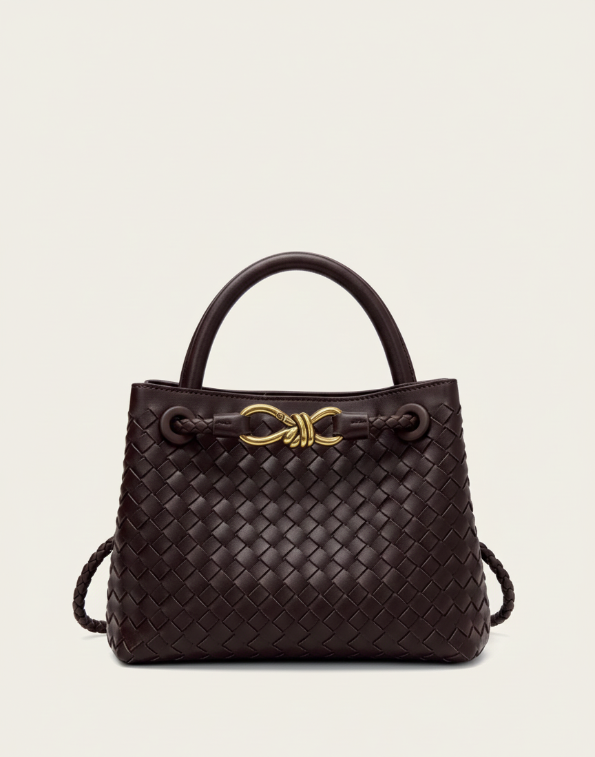 Vlechtique Luxe Handtas Dames – Handgevlochten Schoudertas