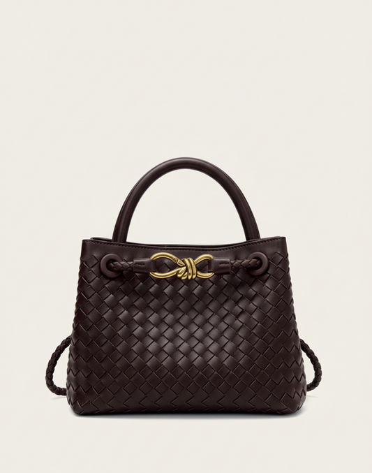 Vlechtique Luxe Handtas Dames – Handgevlochten Schoudertas