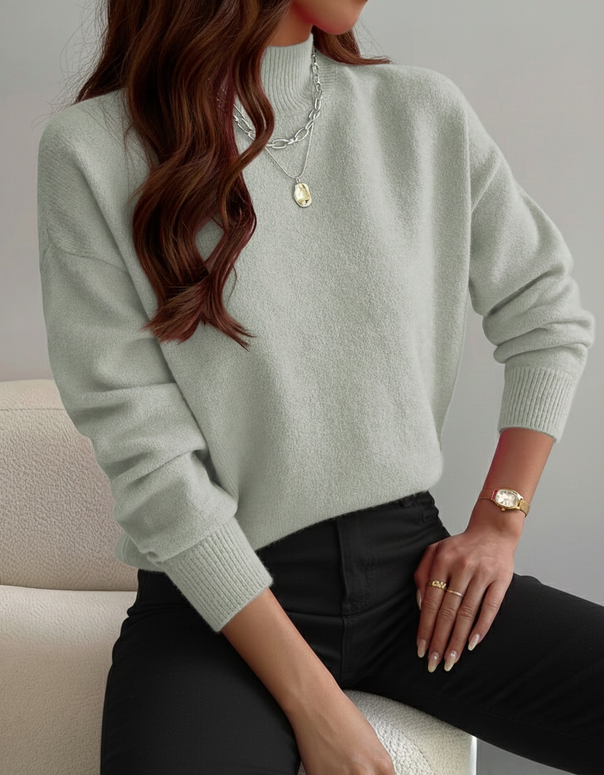 Noordzacht Gebreide Damestrui – Comfortabele trui met Kraag