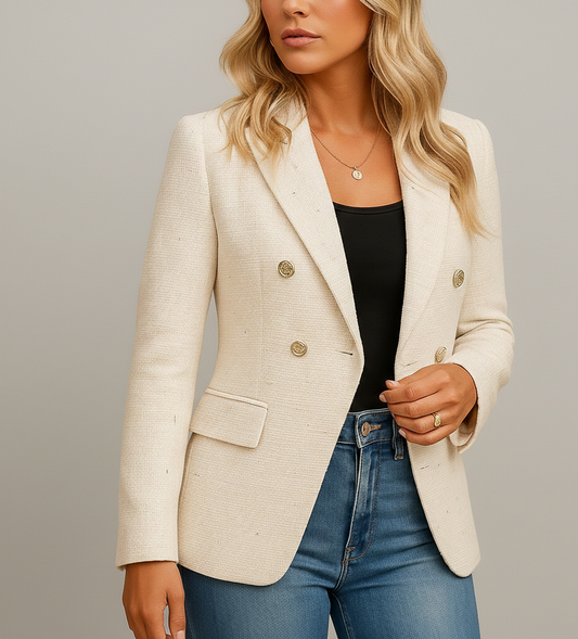 Dames Getailleerde Blazer Rosaline – Elegant Revers en Tijdloos Design