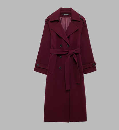 Elegante Bordeaux Winterjas Valenza – Getailleerde Dames Jas