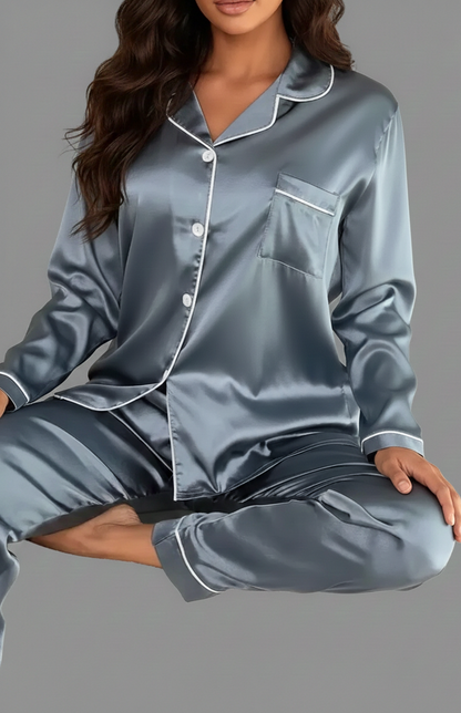 Tove™ Luxe Satijnen Damespyjama Set – Elegant & Comfortabel