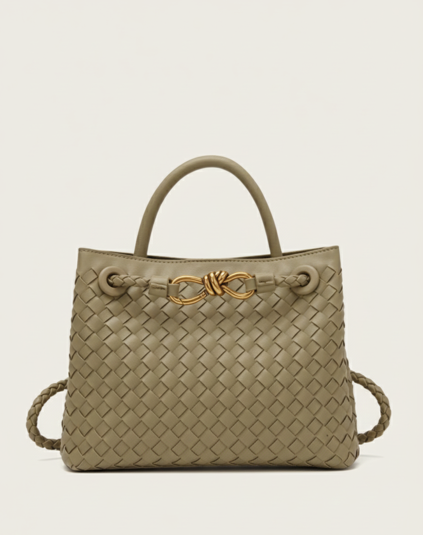 Vlechtique Luxe Handtas Dames – Handgevlochten Schoudertas